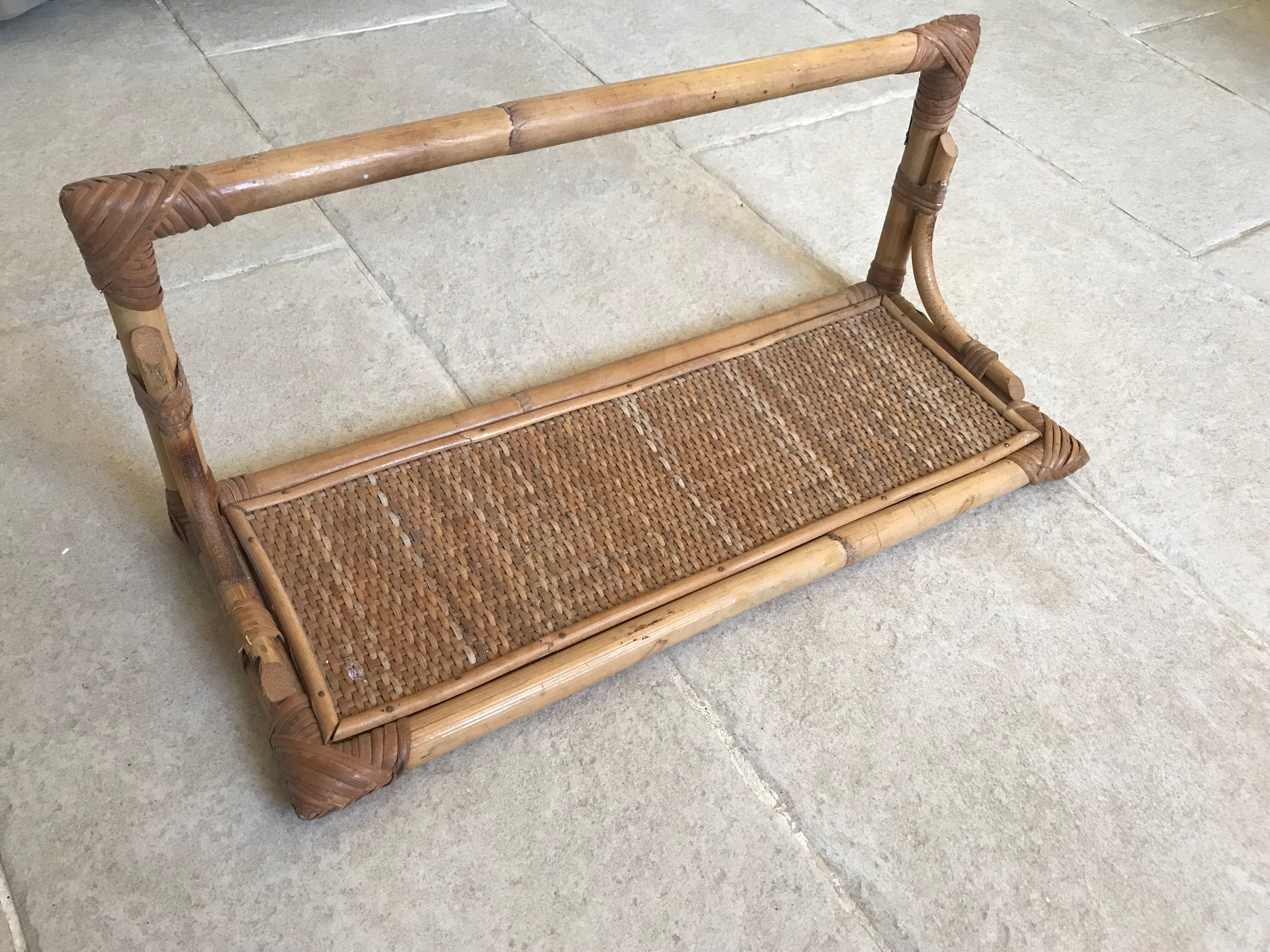 Vintage rattan shelf