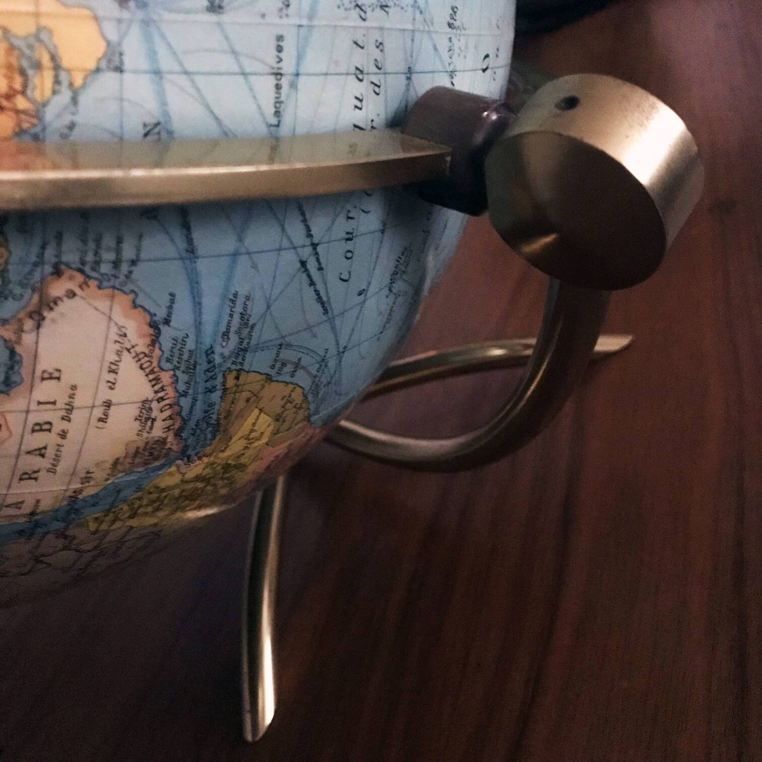 Grand Globe Terrestre Vintage • Verre • Laiton • Columbia Duo • Space Age • 1960