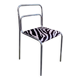 Chrome chair in Bauhaus style with zebra fabric