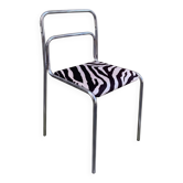 Chrome chair in Bauhaus style with zebra fabric