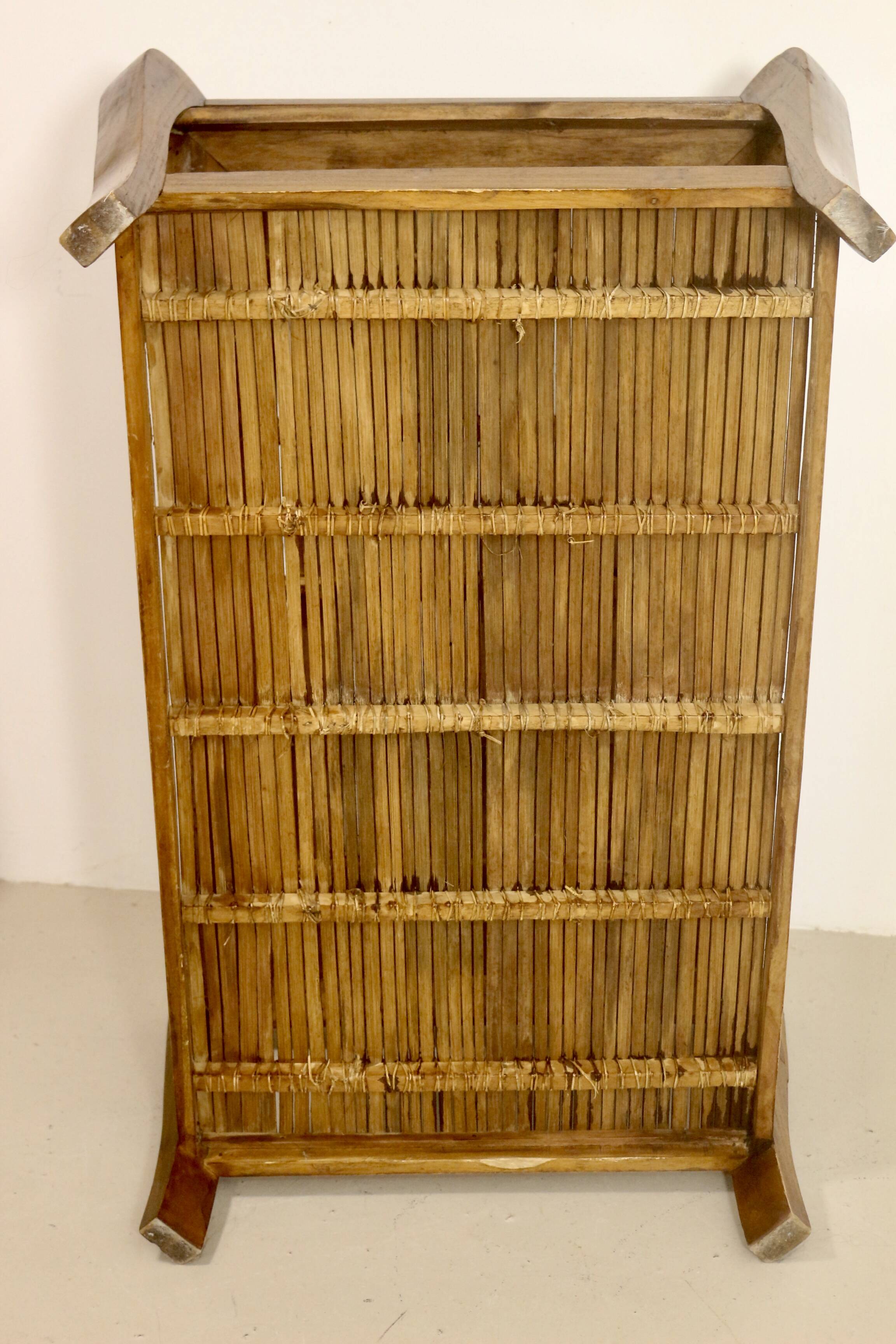 Vintage coffee table in wood and bamboo year 70