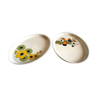 Lot de 2 plats en porcelaine anglaise