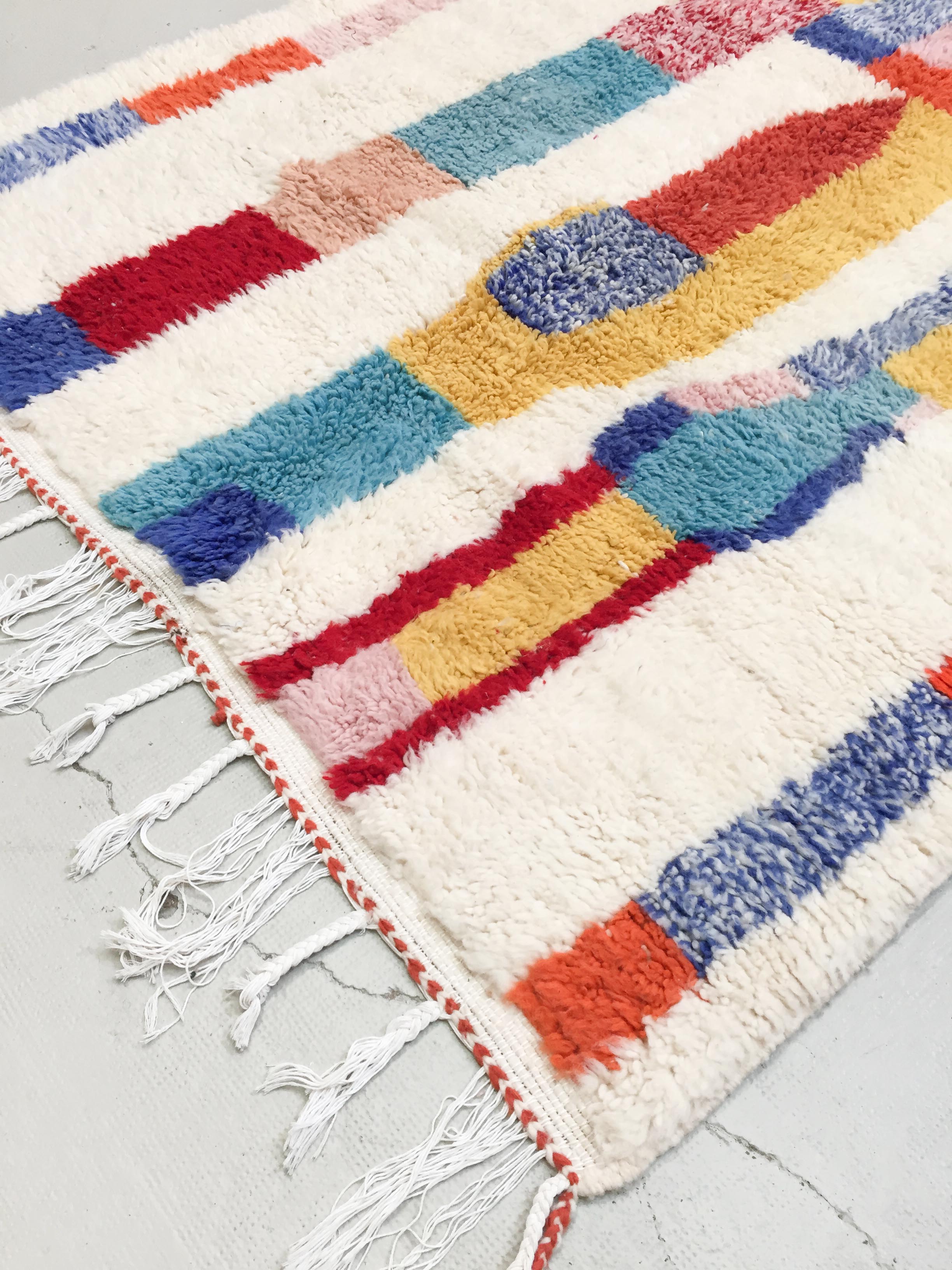 Contemporary azilal Moroccan Berber rug with colorful patterns 256x166cm