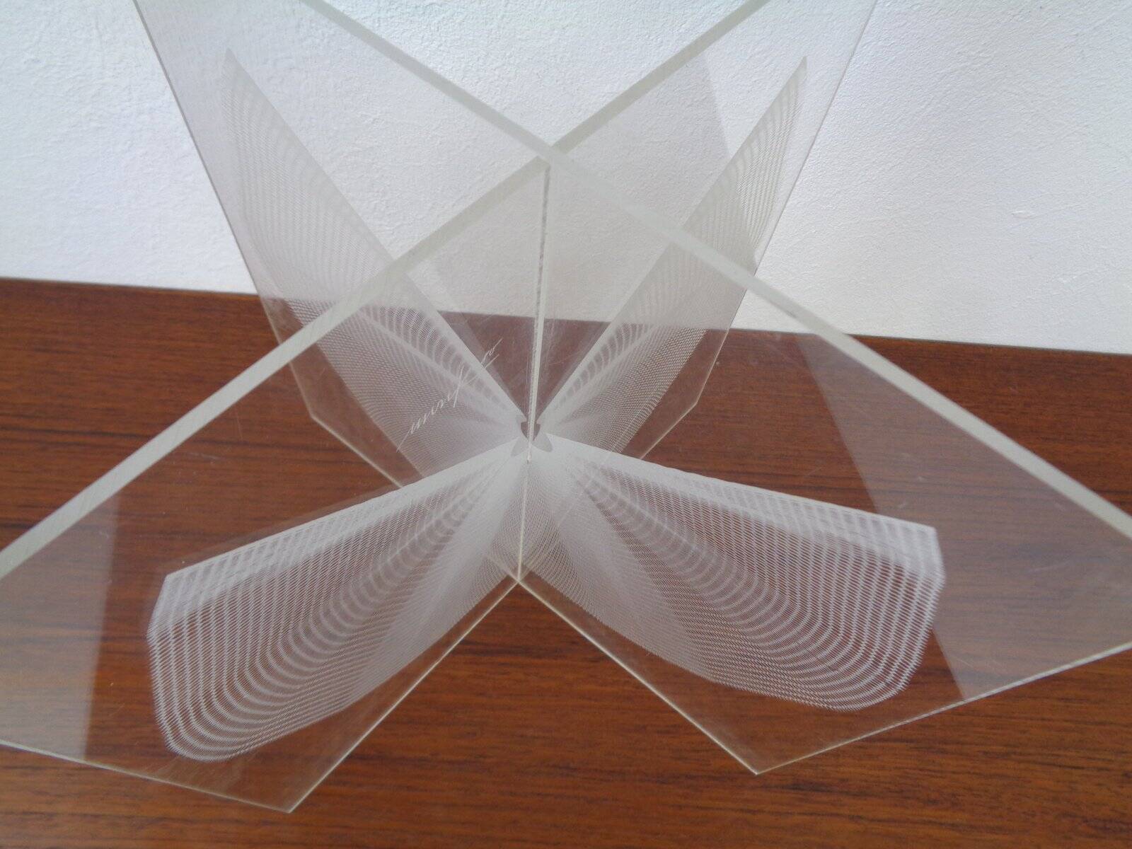 German Wing Object Sculpture in Acrylic Glass by Heinz Mack, 1980