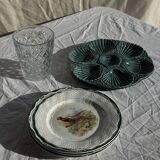 Plat à compartiment coquillages turquoise D28