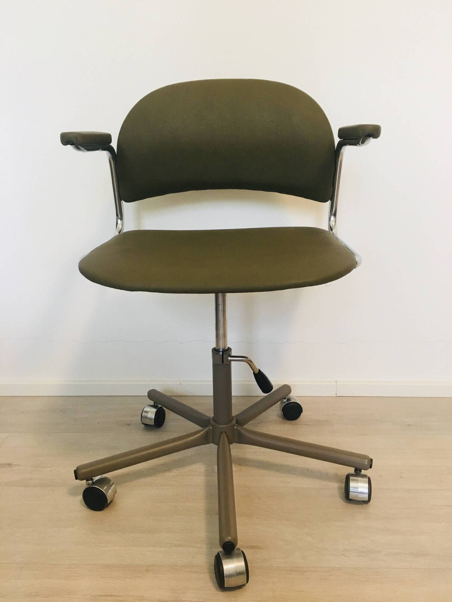 Vintage Olive Office chair by Kovona K 107 from Czechoslovakia 1970’s