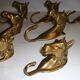 Set of 10 heavy brass horse coat rack wall hooks