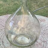 Dame Jeanne, bonbonne, bouteille en verre transparente, verre très épais