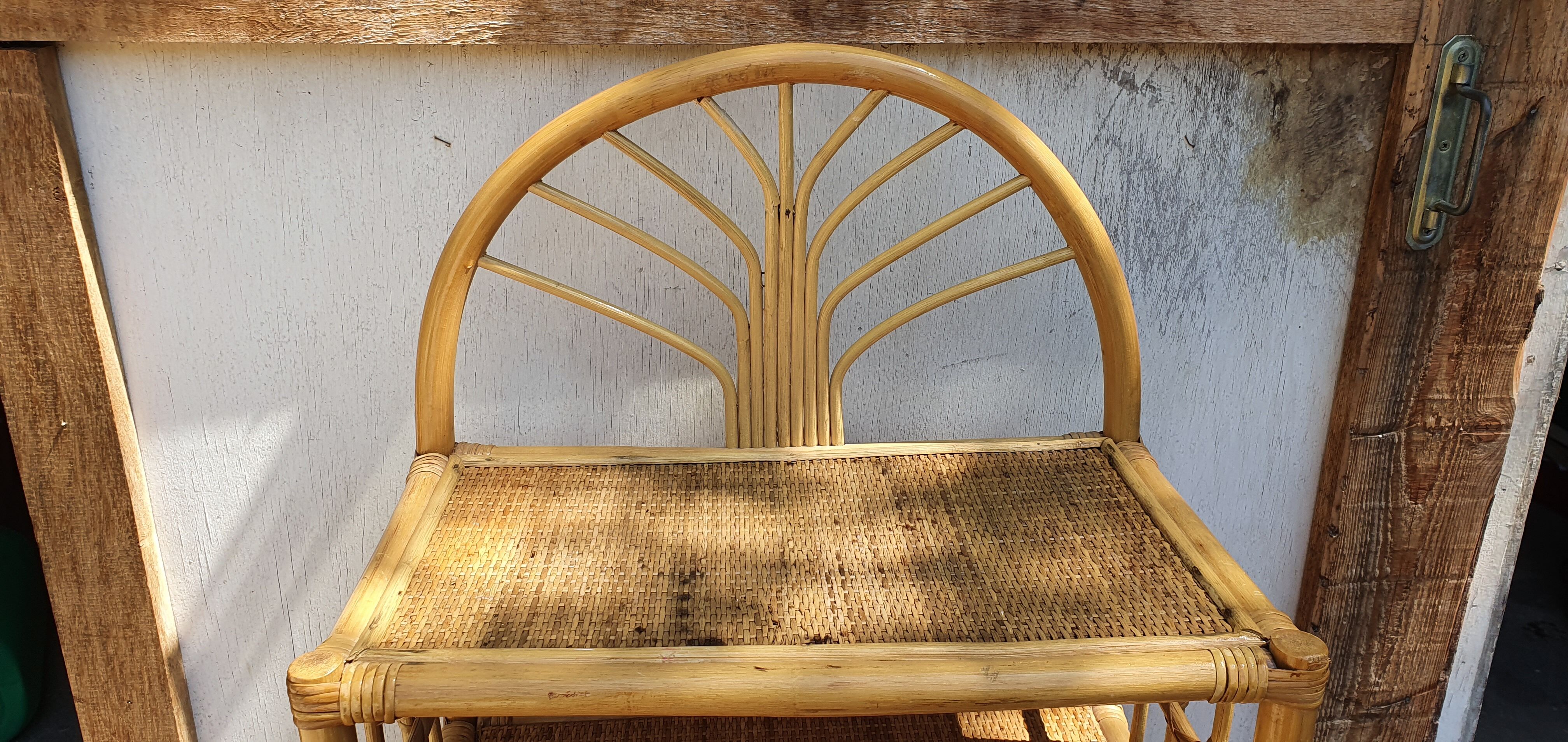 Vintage rattan bedside tables.
