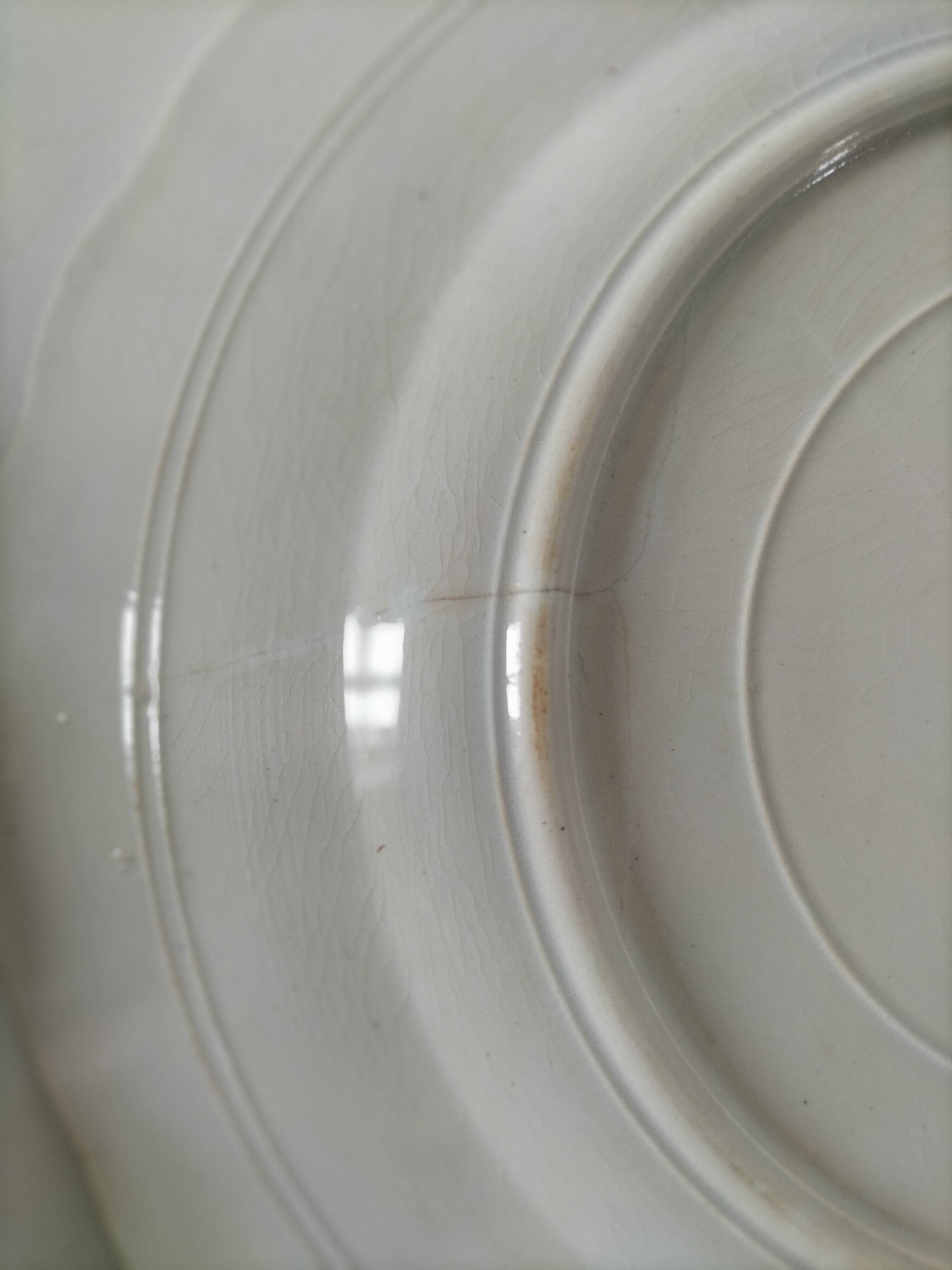 Two ironstone plates Saint-Amand Regency model