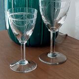 Set of 8 engraved crystal glasses – Louis XVI style