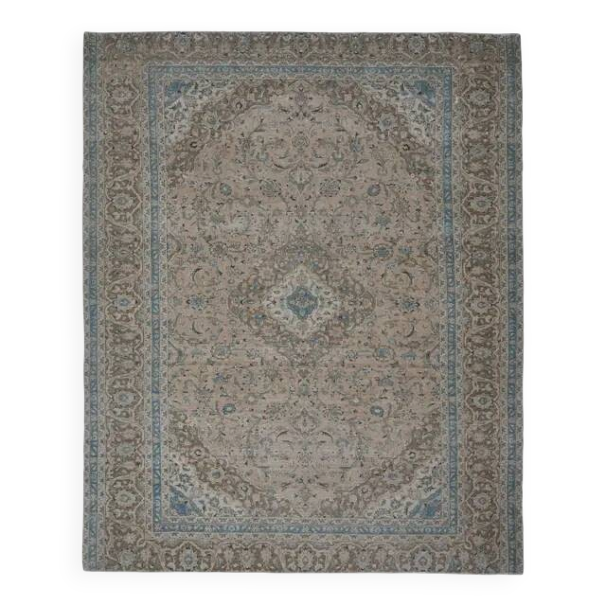 1970s Vintage Persian Handknotted Wool Brown Oversize Area Rug 290x358