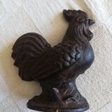 Decorative cast iron rooster bookend