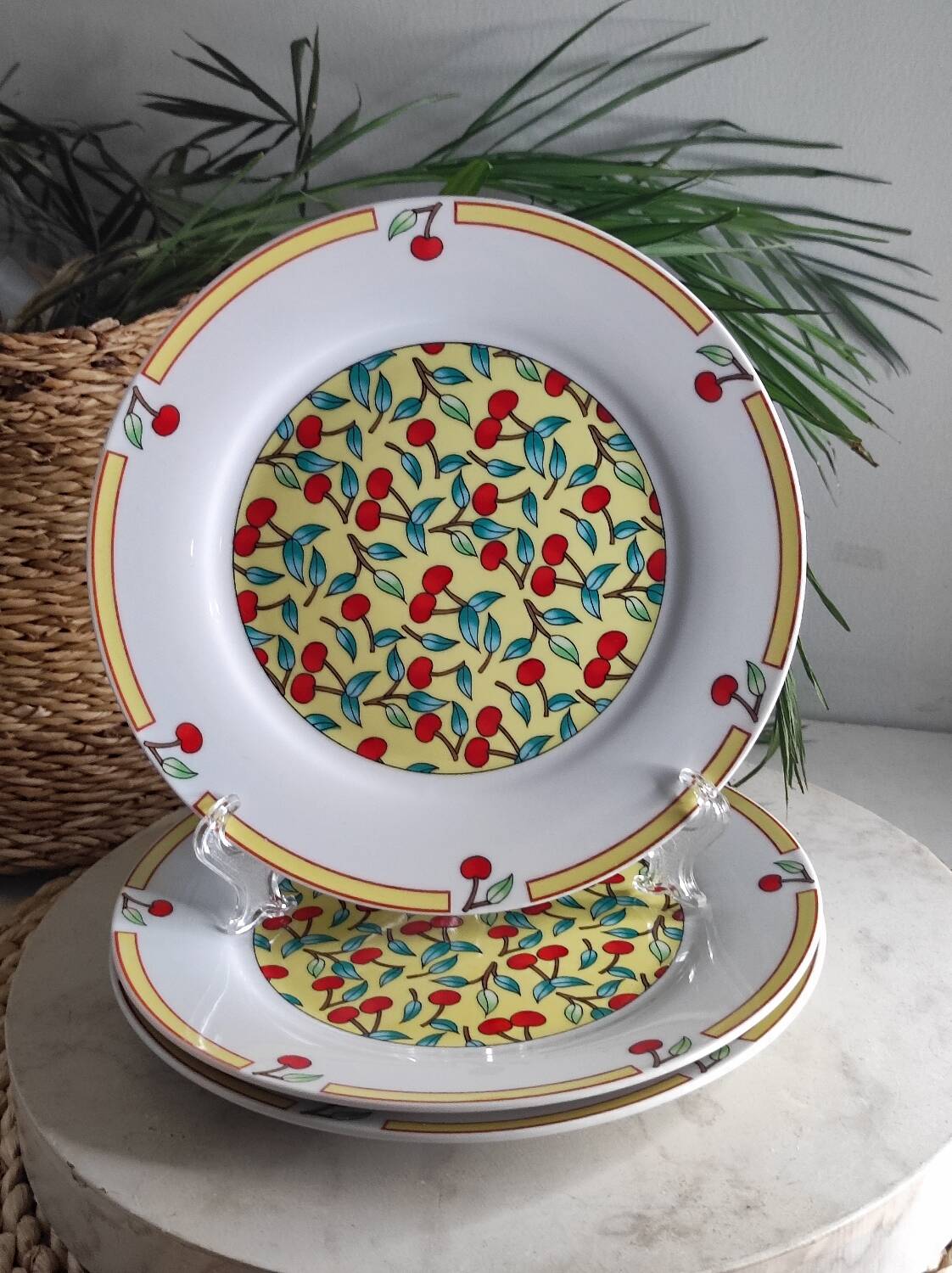 Assiettes à dessert cerise