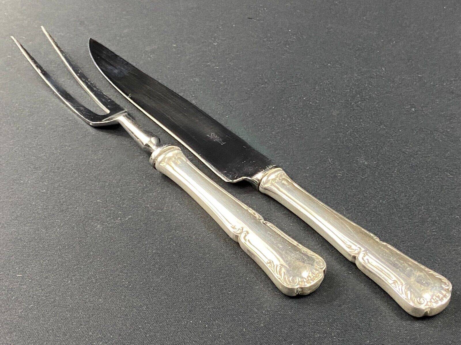 Cutting service in silver-plated metal signed Saint Médard, violin fillet model