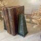 Pair of green marble obelisk bookends