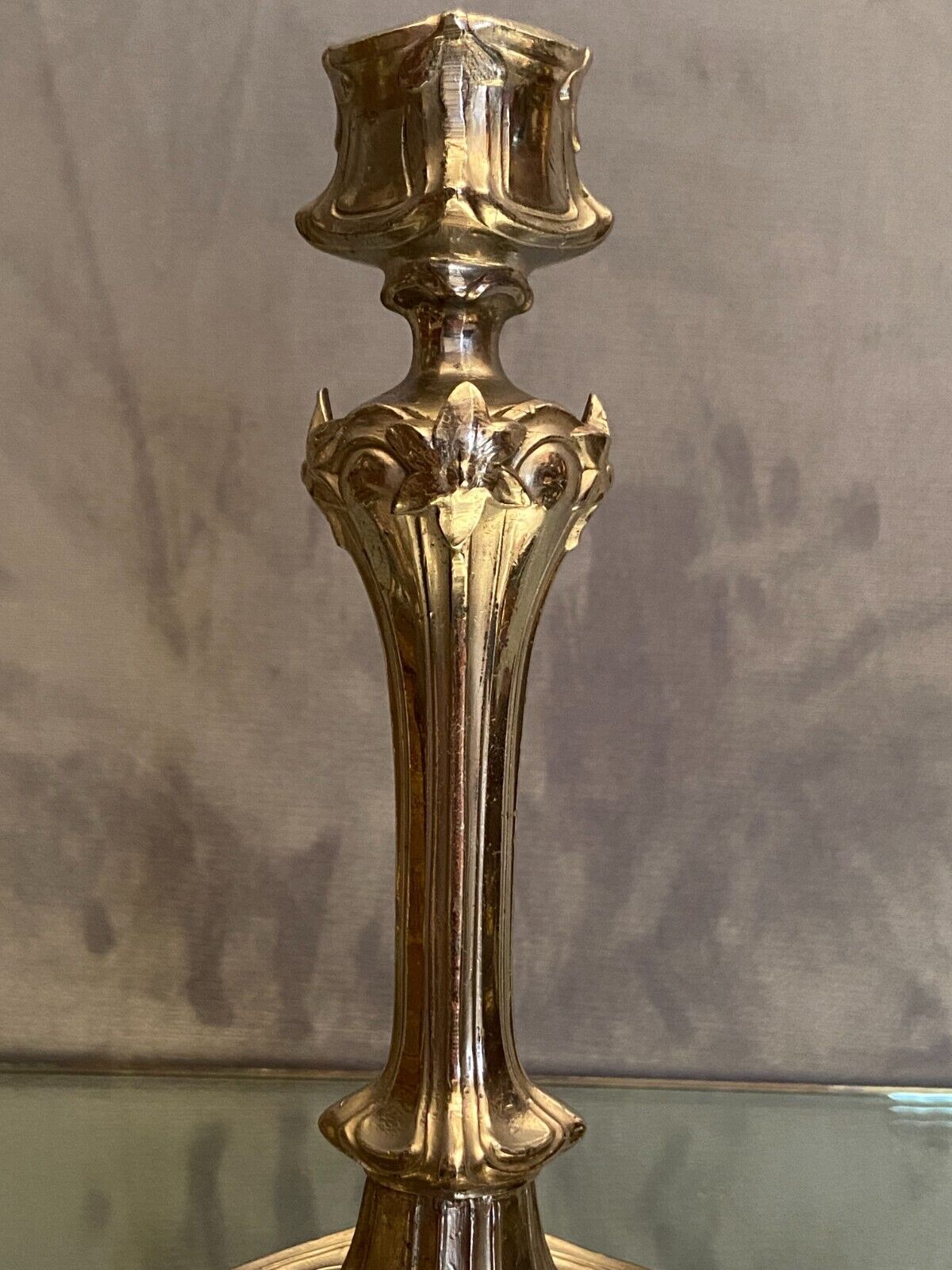 Pair of candlesticks in silver regulation art nouveau early twentieth century