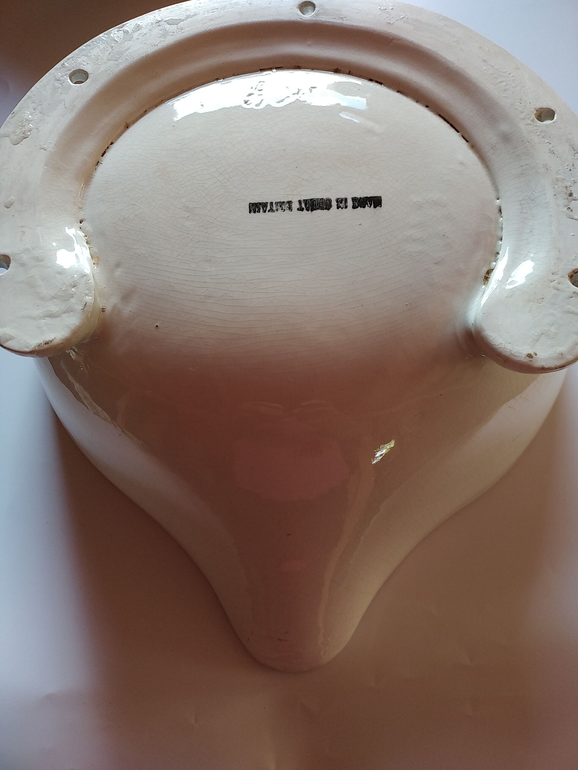 Cabin sink original liner, cracked faience