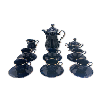 Service de café, porcélite au cobalt, Pruszków, années 1960