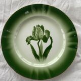 6 flat plates tulip pattern, longwy. Art deco