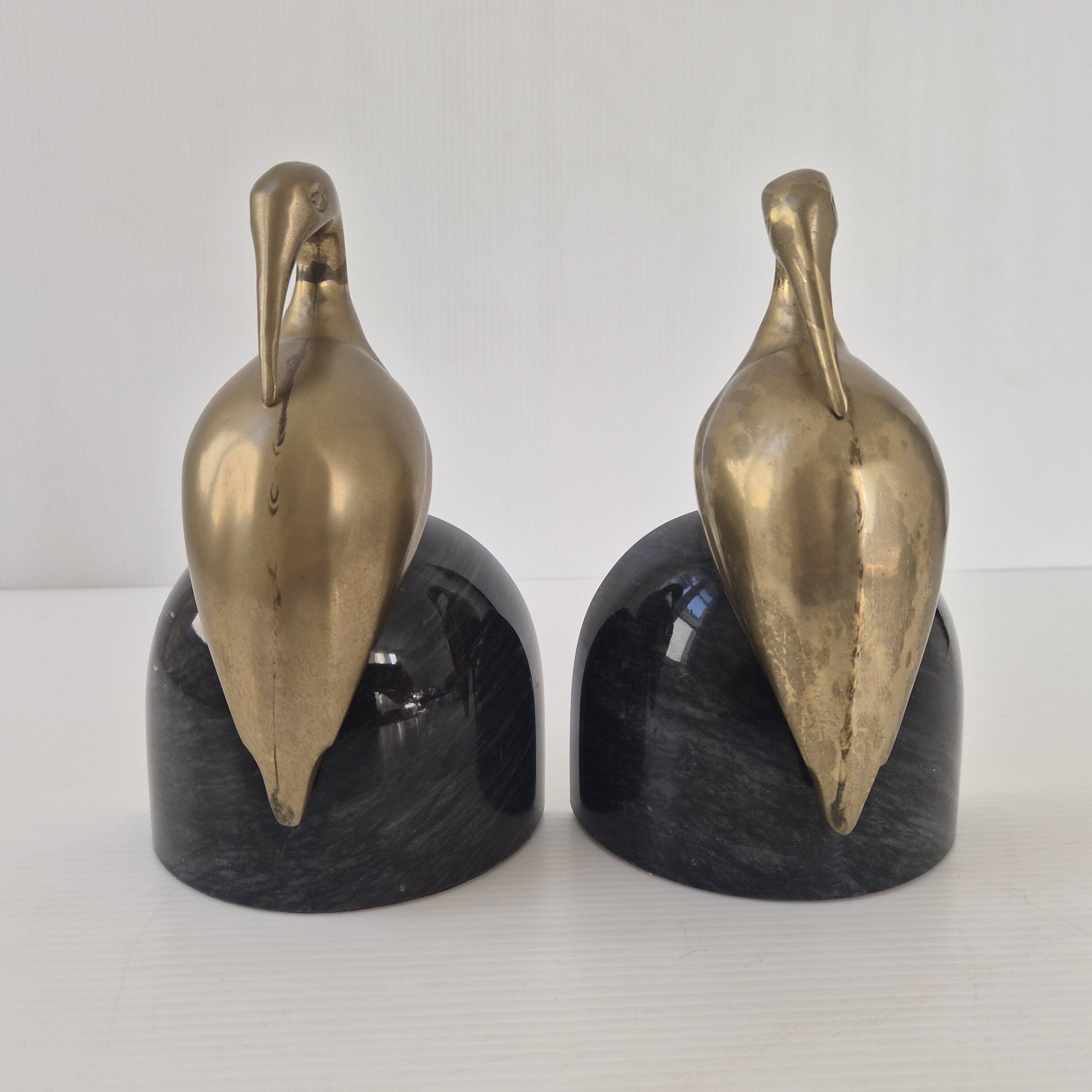 Pair of vintage 1970s heron bookends