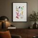 Original abstract painting – coloured organic shapes