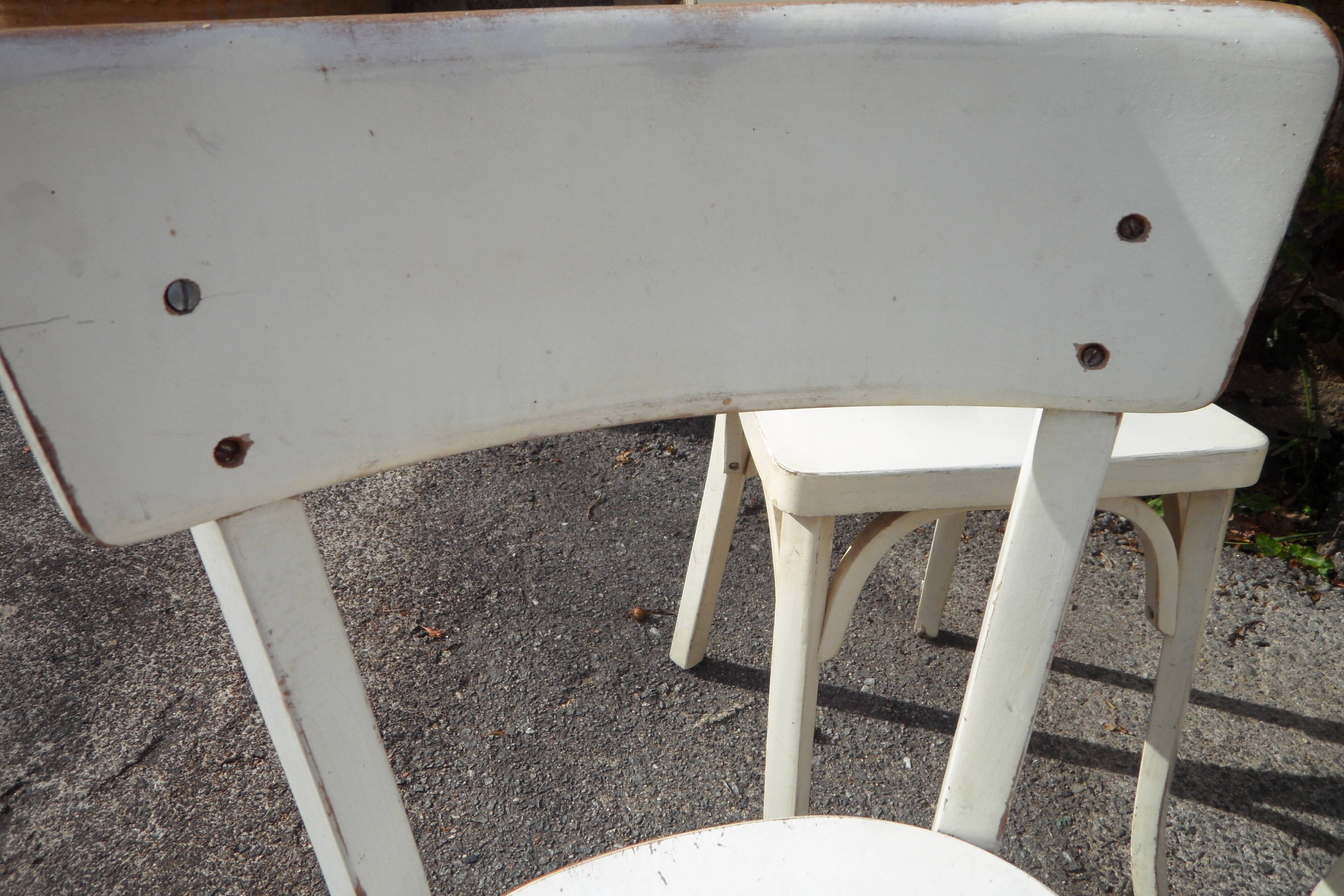 Set of 6 white Baumann bistro chairs