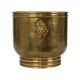 Large Hammered Brass Jardinière/Planter with Lion Heads
