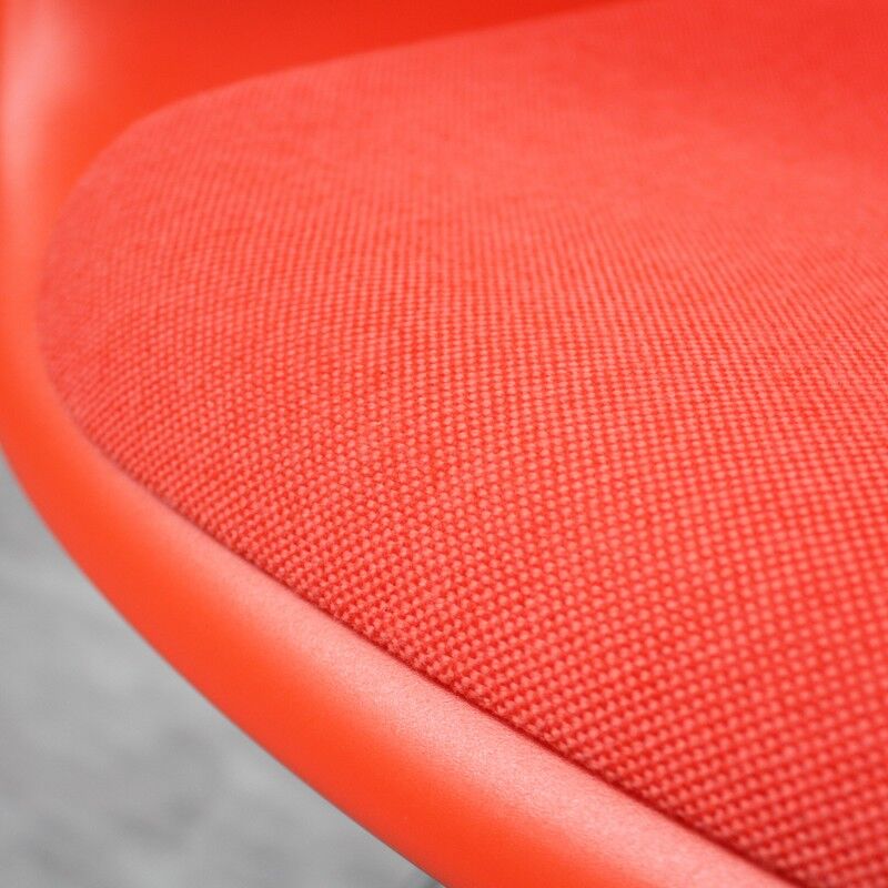 Vitra plastic armchair red poppy by Eames