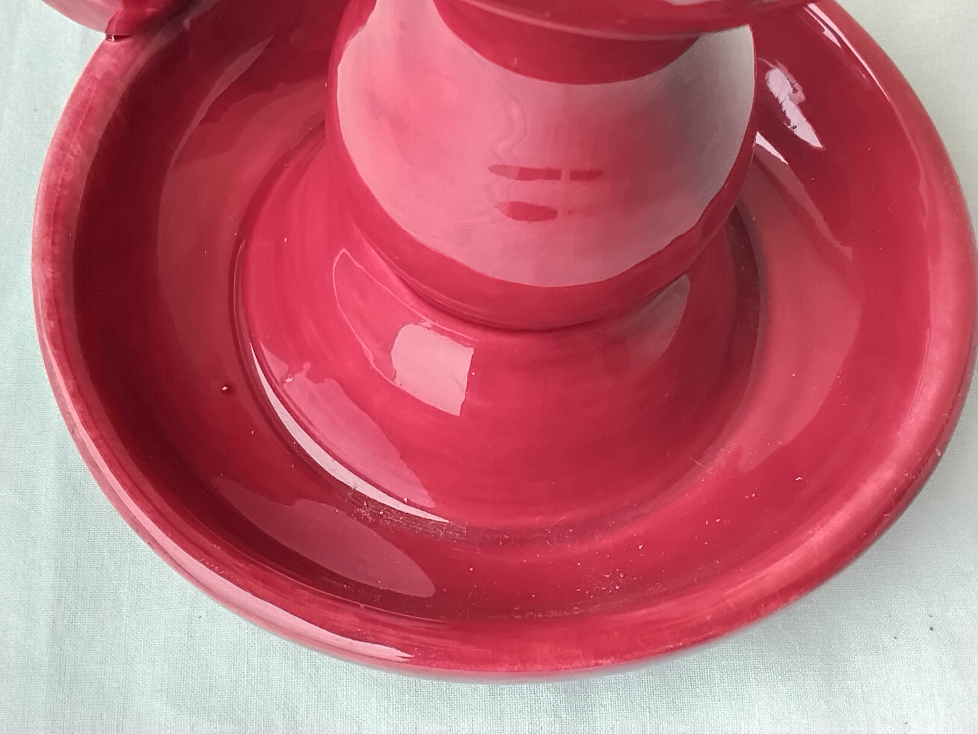 Bougeoir bordeaux en céramique