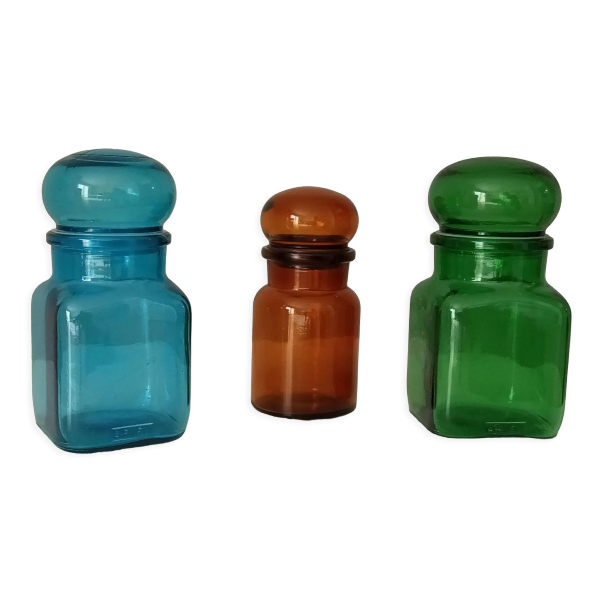 Set of 3 vintage jars 70s