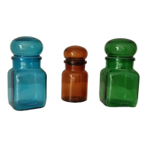 Set of 3 vintage jars 70s