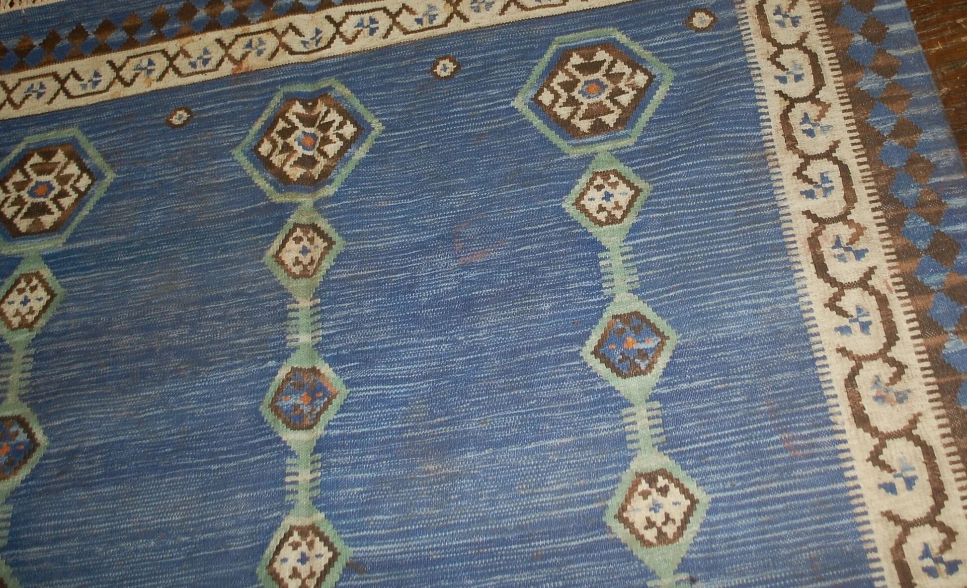 Handmade antique Indian Dhurri kilim 5.7' x 8.8' (174cm x 268cm) 1930s - 1B533