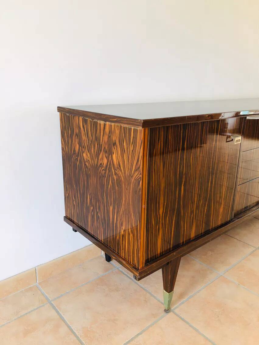 Vintage Macassar ebony sideboard 1970