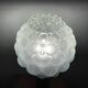 Large wood table lamp with frosted glass