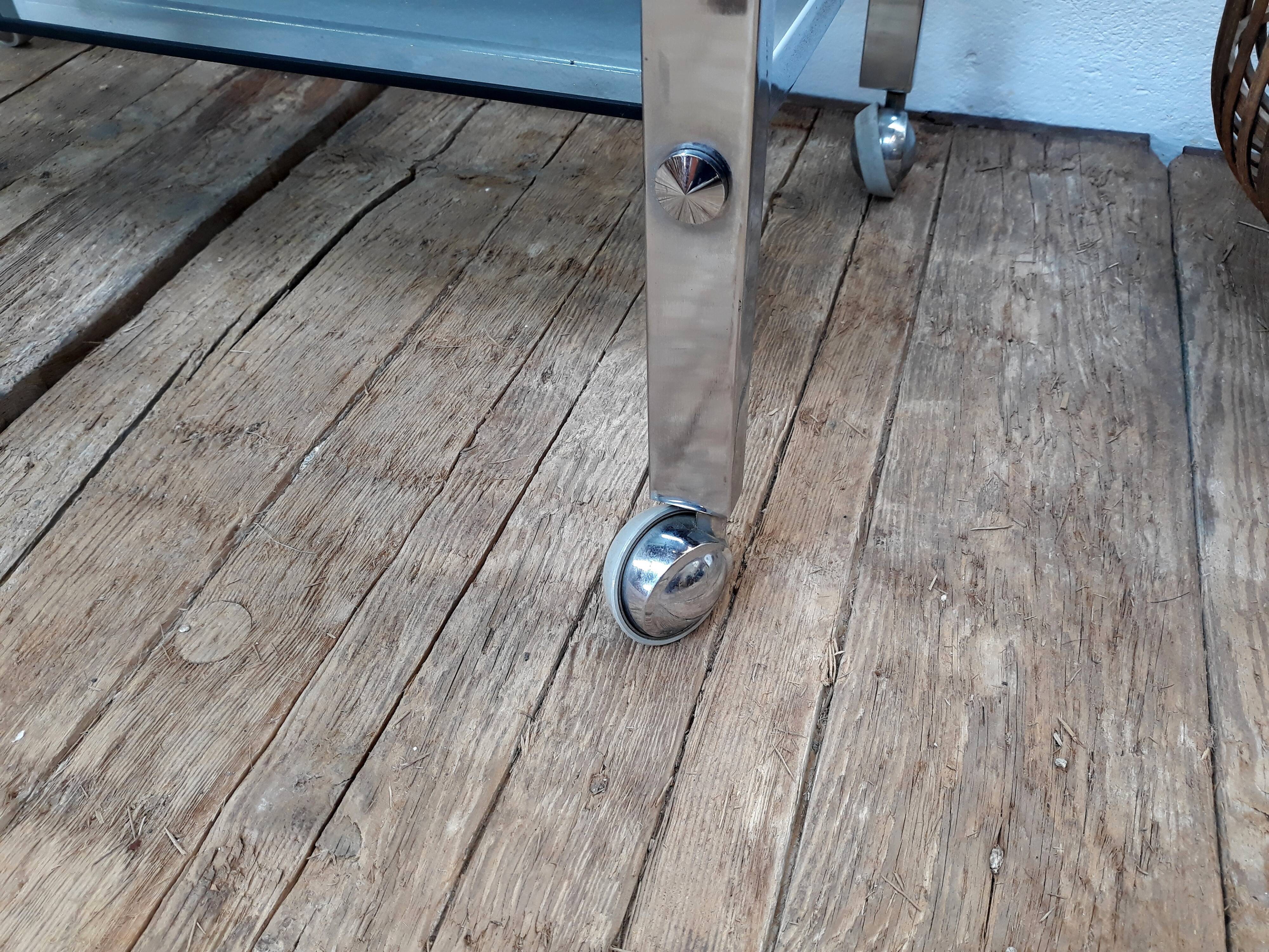 Vintage chrome and glass coffee table, 1970s