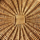 Round wicker tray with two vintage basketwork handles