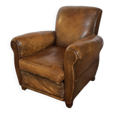 Vintage club armchair in cowhide leather