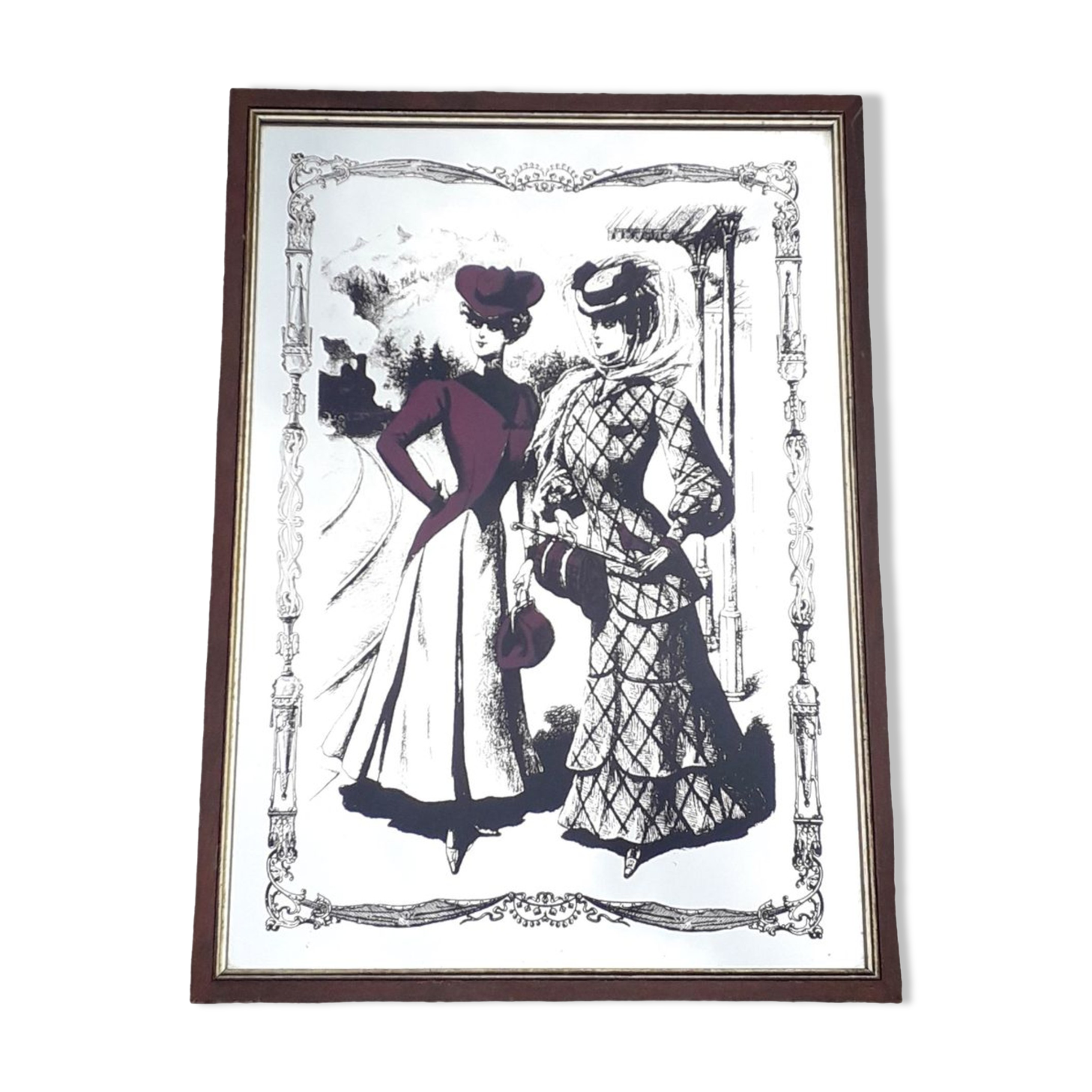 Illustrated mirror 1960 42x30cm