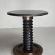 French brutalist wood turned side table in the style of Charles Dudouyt