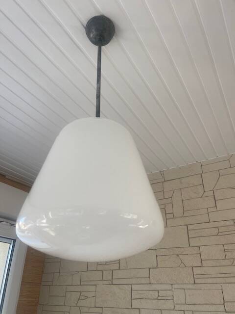 Old opaline chandelier from the 50s