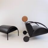 COR Zyklus leather armchair with ottoman by Peter Maly