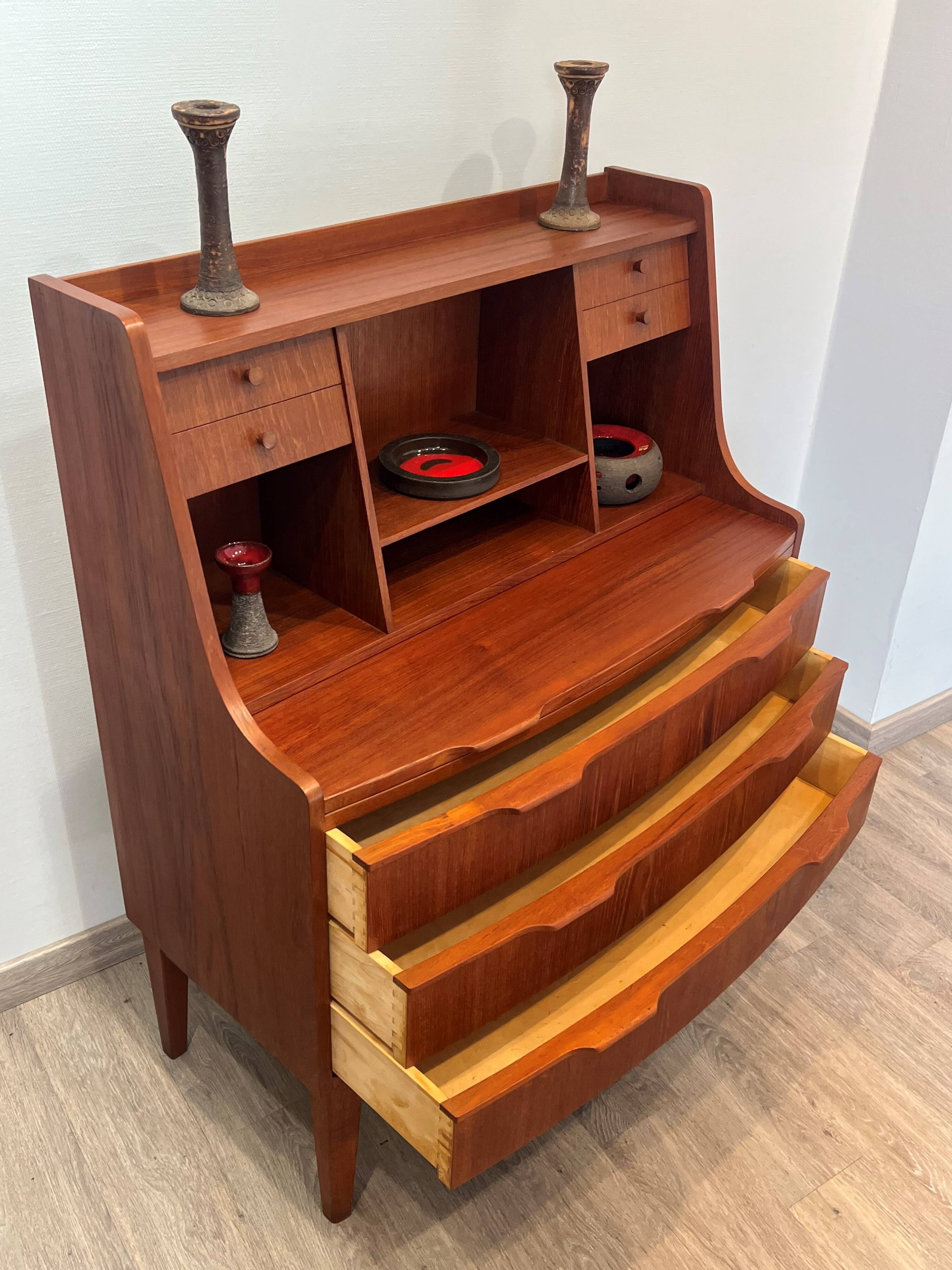 Scandinavian teak secretary from the 1960s, Denmark.