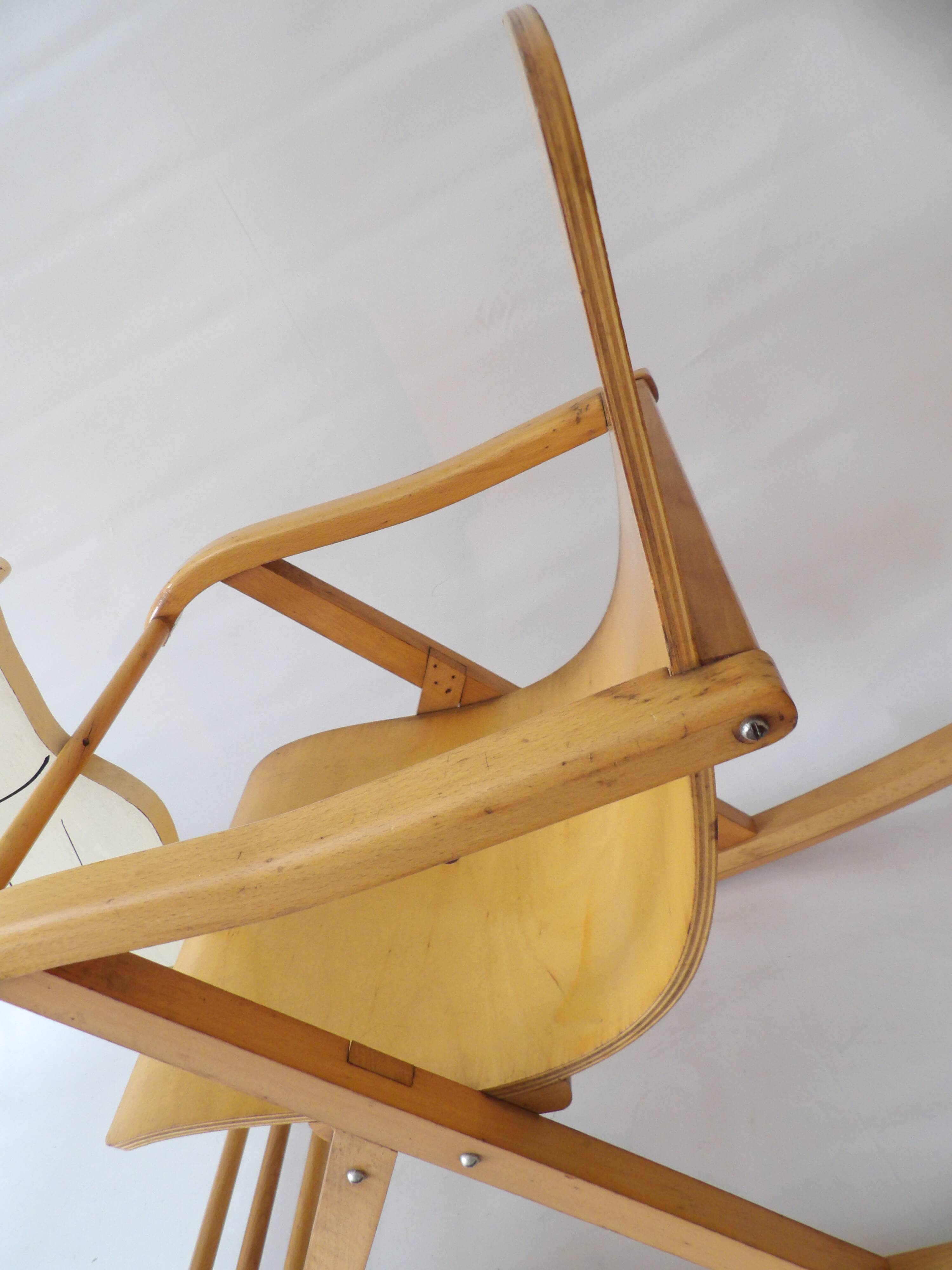 1950s children's bear rocking chair by Jatrok, Belgium