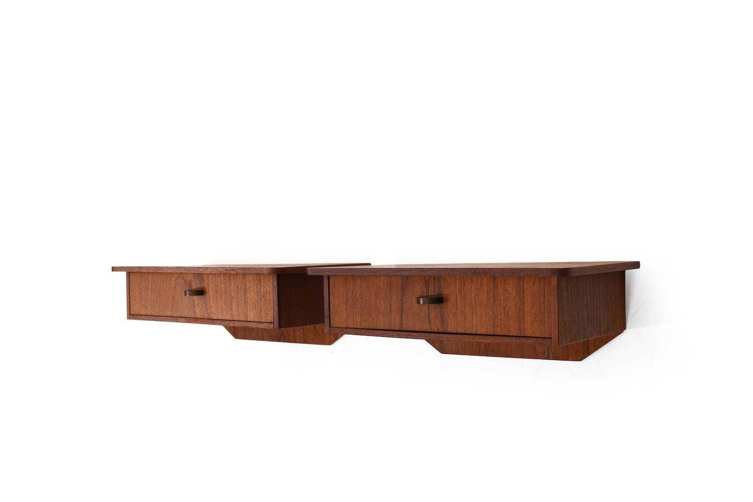 Pair of Wall Mounted Bedside Drawers in Teak