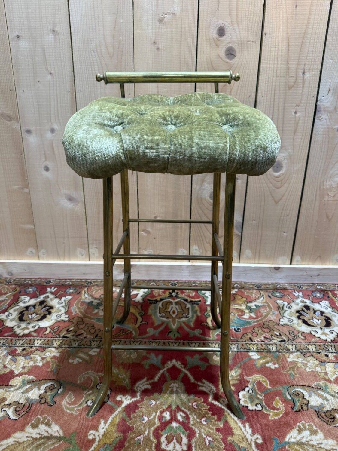 1960s Designer Musician's Stool in Brass