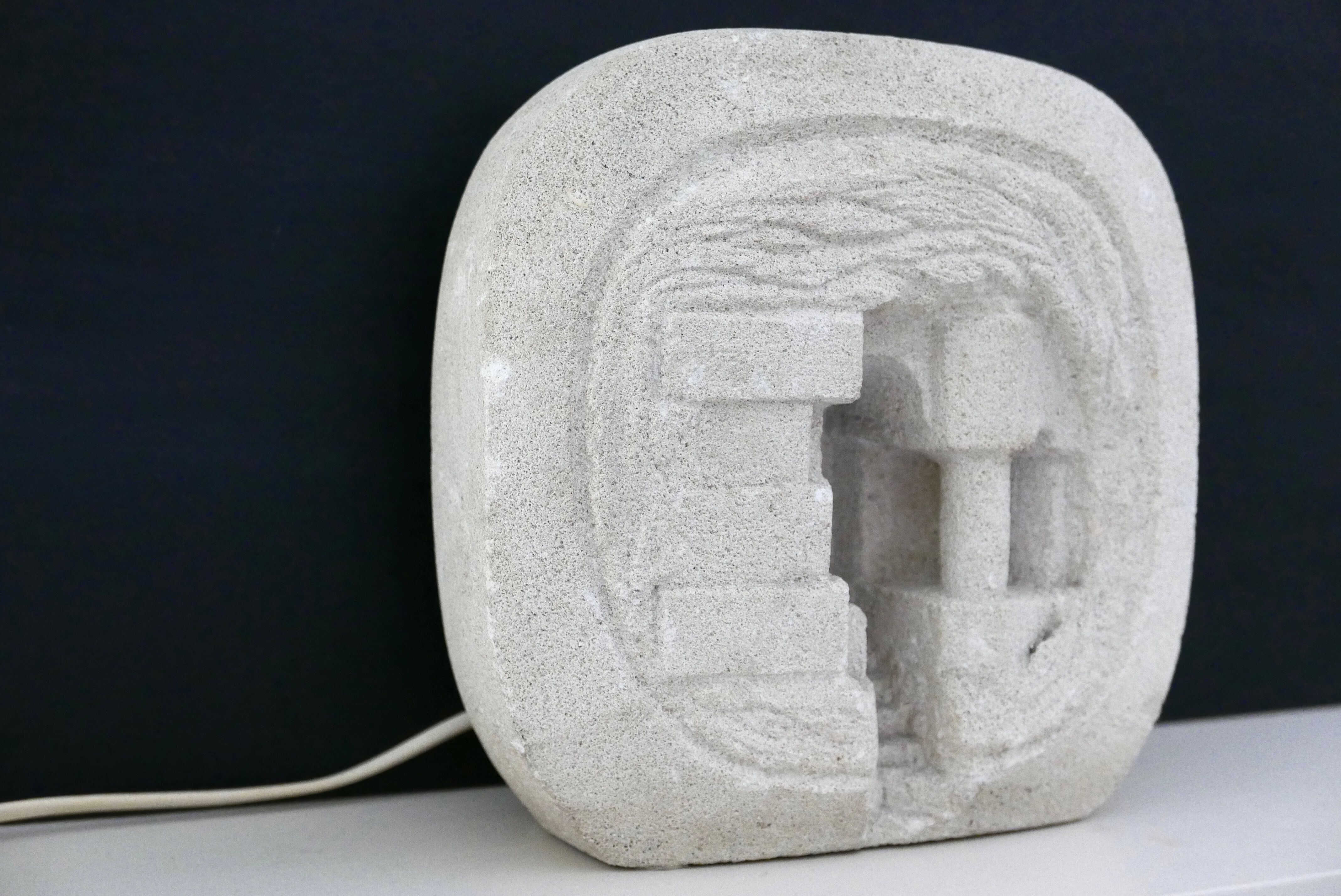 Arsène Galisson stone lamp 1960s
