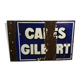 Advertising plate cafés Gilbert