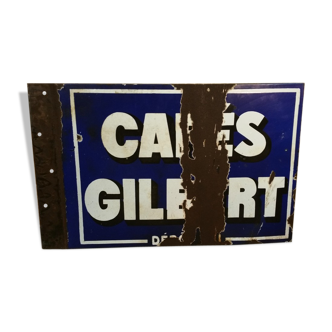 Plaque publicitaire Cafés Gilbert