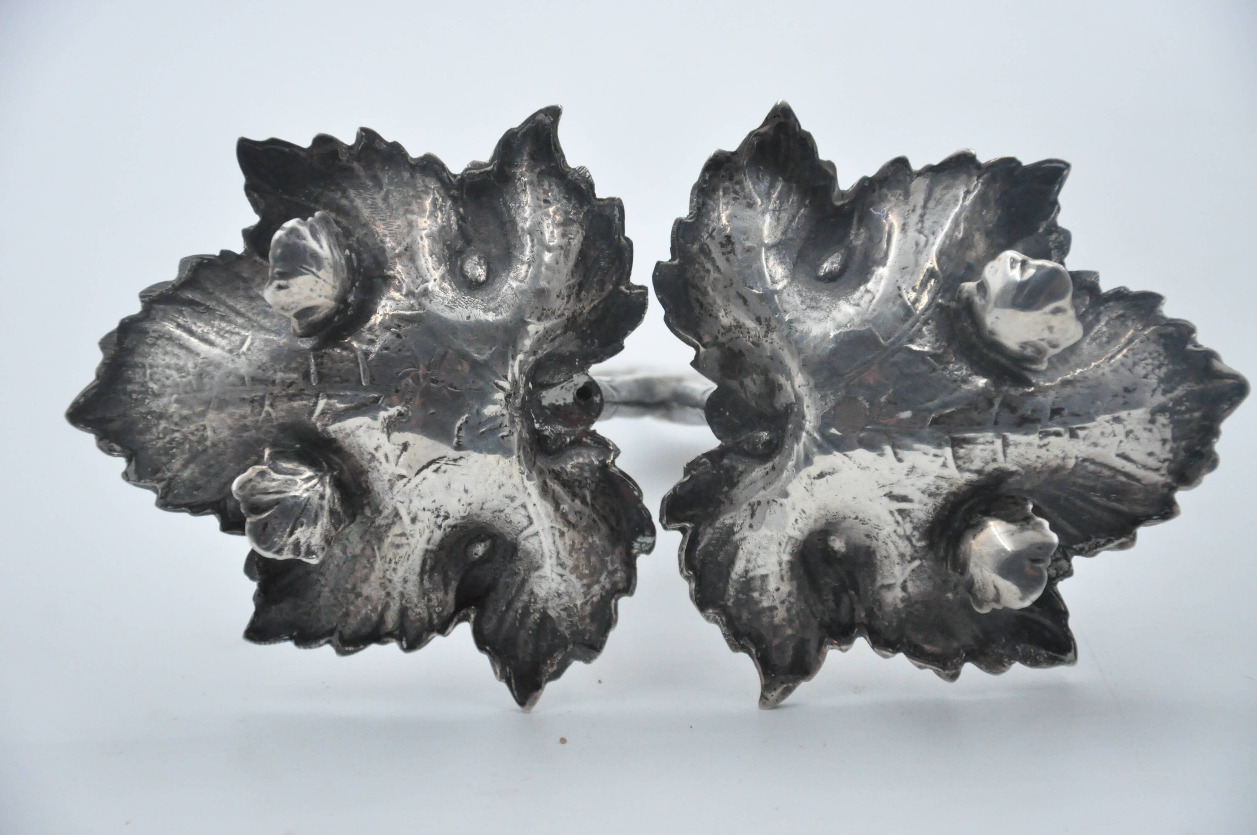 Old solid silver saleron, hallmarks from Spain, art nouveau, collection